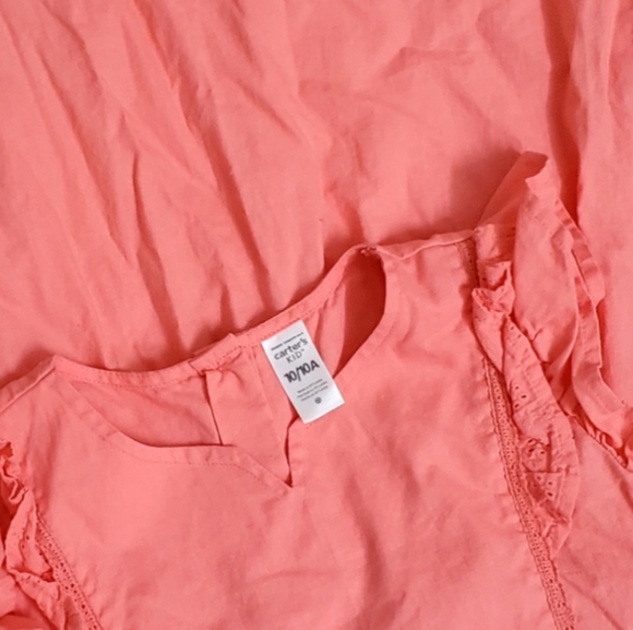 Carter's Kids Girls Coral Sleeveless Ruffle Dress - Picture 6 of 6